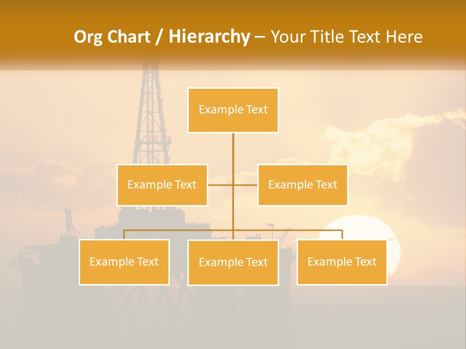 An Oil Rig In The Middle Of The Ocean At Sunset PowerPoint Template