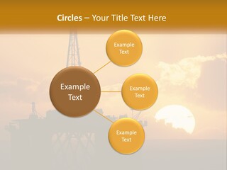An Oil Rig In The Middle Of The Ocean At Sunset PowerPoint Template