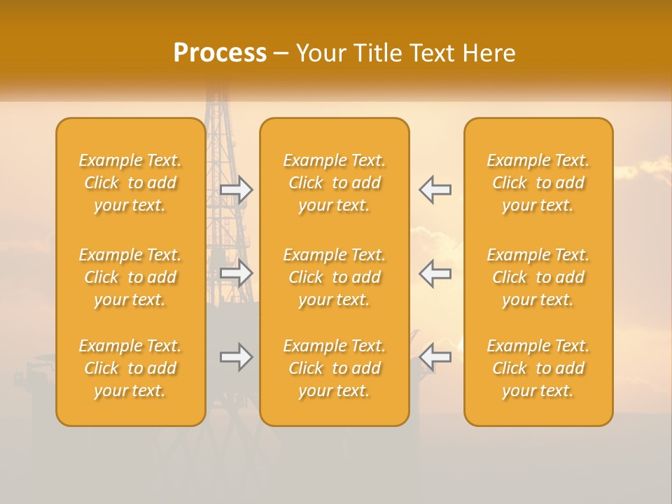 An Oil Rig In The Middle Of The Ocean At Sunset PowerPoint Template