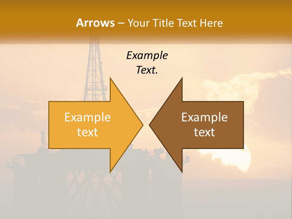 An Oil Rig In The Middle Of The Ocean At Sunset PowerPoint Template