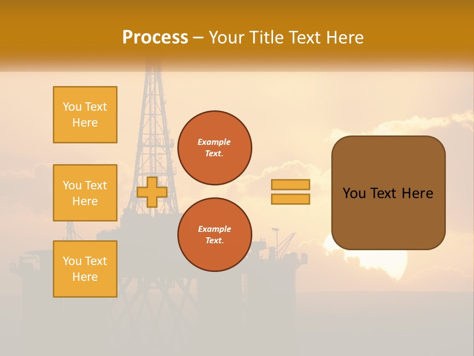 An Oil Rig In The Middle Of The Ocean At Sunset PowerPoint Template