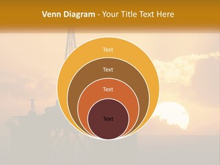 An Oil Rig In The Middle Of The Ocean At Sunset PowerPoint Template