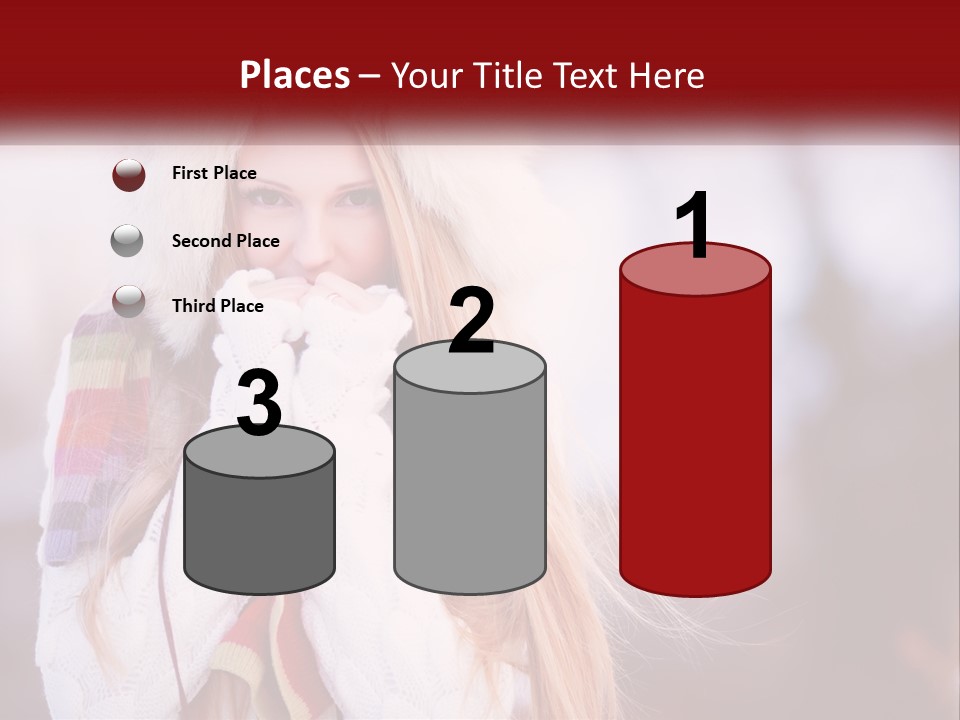 A Woman Wearing A Hat And Gloves With Her Hands In Her Mouth PowerPoint Template