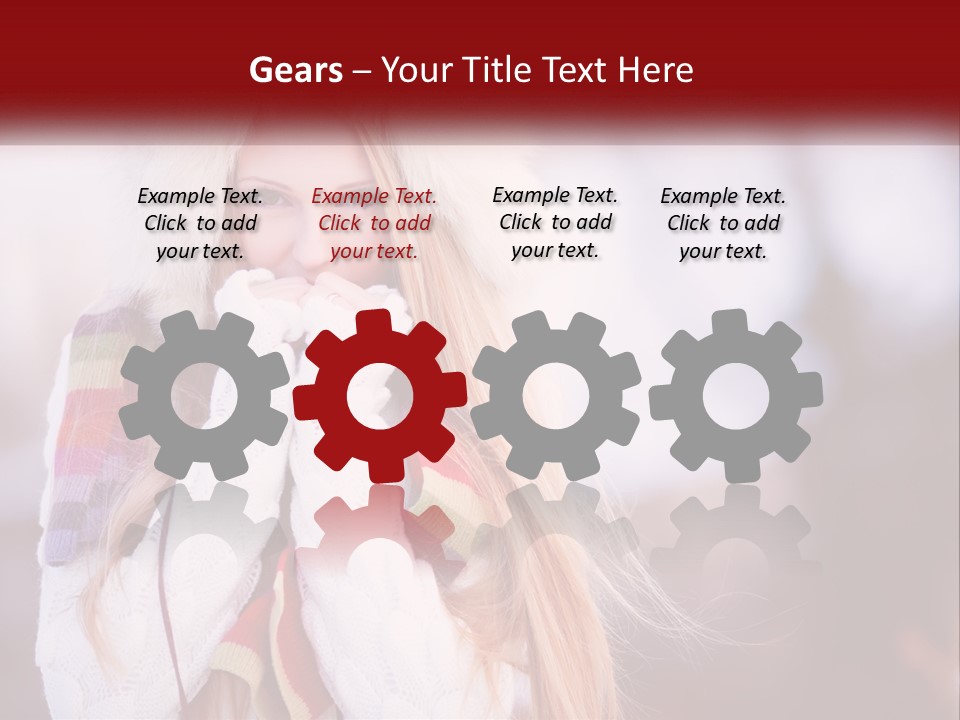 A Woman Wearing A Hat And Gloves With Her Hands In Her Mouth PowerPoint Template