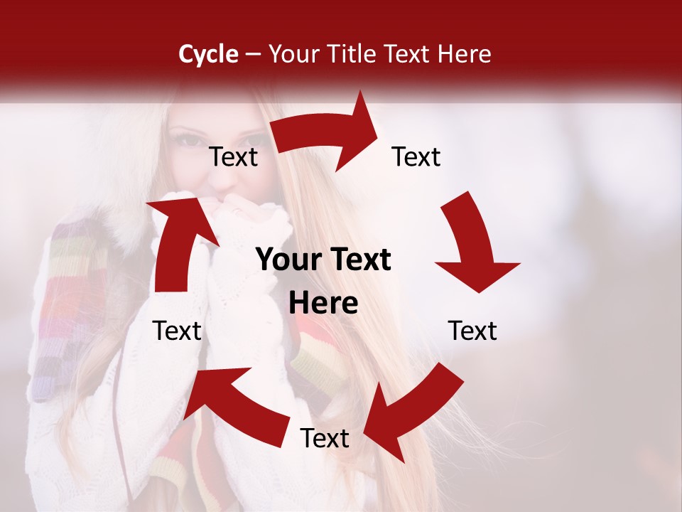 A Woman Wearing A Hat And Gloves With Her Hands In Her Mouth PowerPoint Template