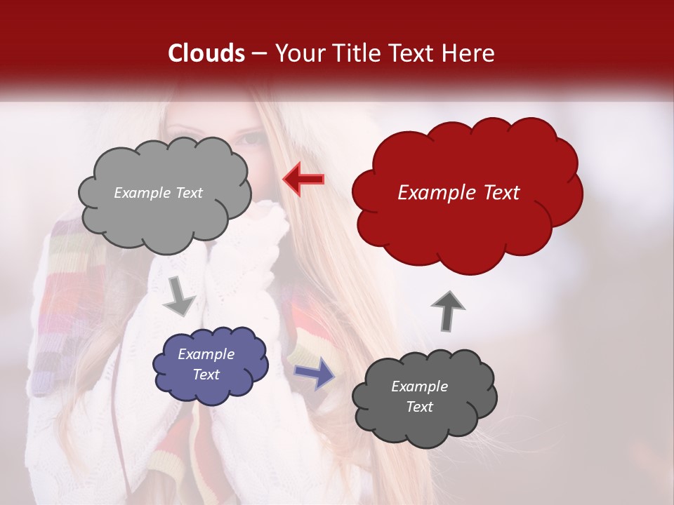 A Woman Wearing A Hat And Gloves With Her Hands In Her Mouth PowerPoint Template