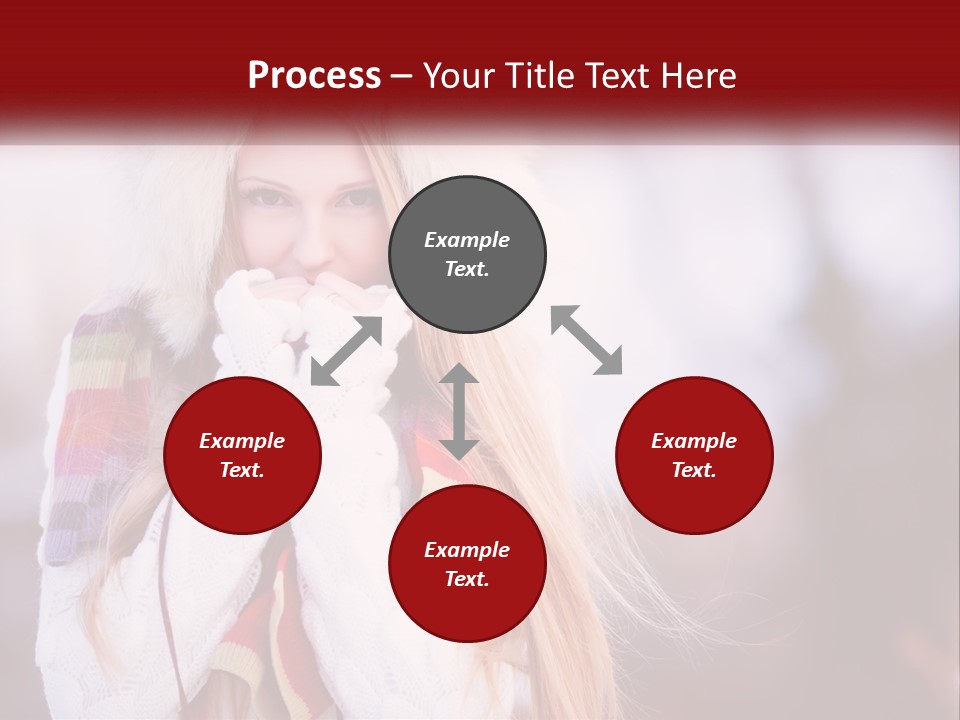 A Woman Wearing A Hat And Gloves With Her Hands In Her Mouth PowerPoint Template