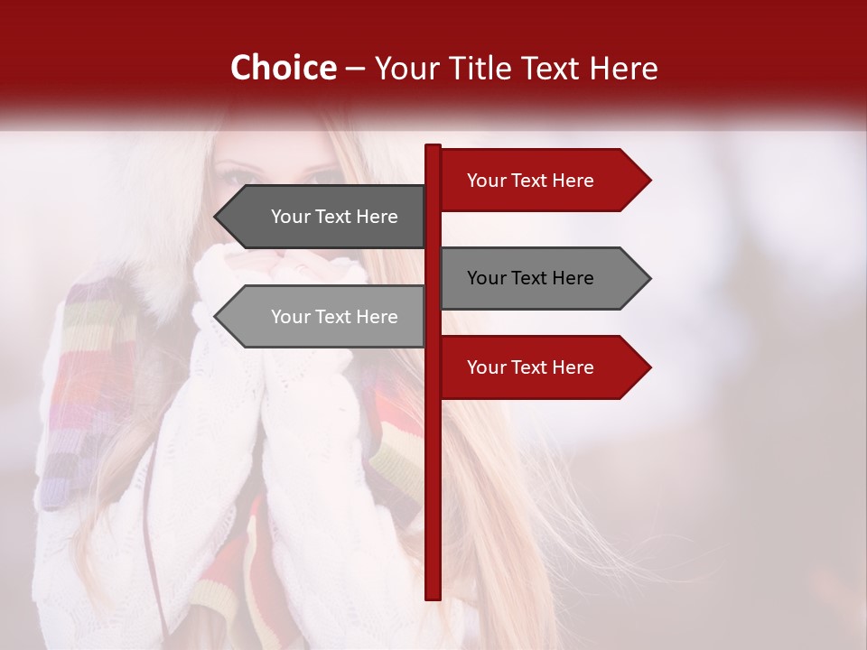 A Woman Wearing A Hat And Gloves With Her Hands In Her Mouth PowerPoint Template