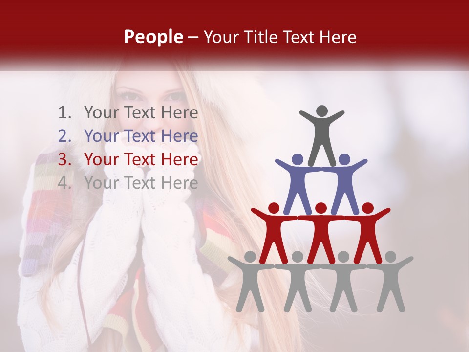 A Woman Wearing A Hat And Gloves With Her Hands In Her Mouth PowerPoint Template