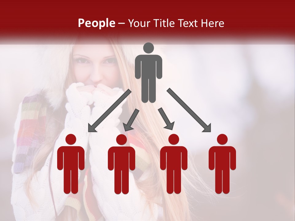 A Woman Wearing A Hat And Gloves With Her Hands In Her Mouth PowerPoint Template