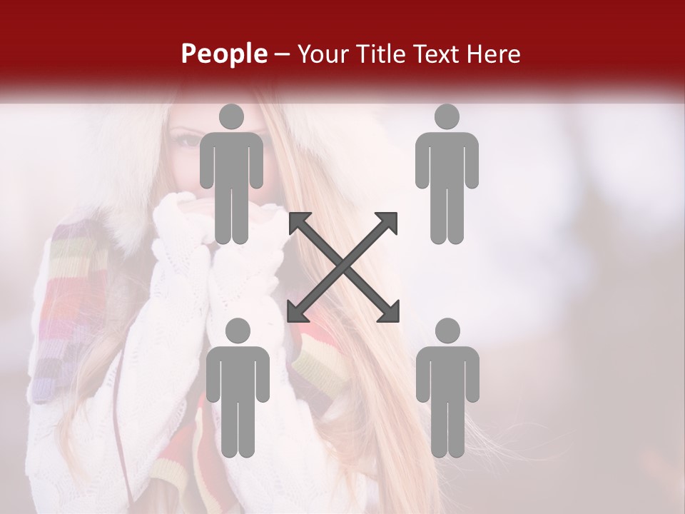 A Woman Wearing A Hat And Gloves With Her Hands In Her Mouth PowerPoint Template