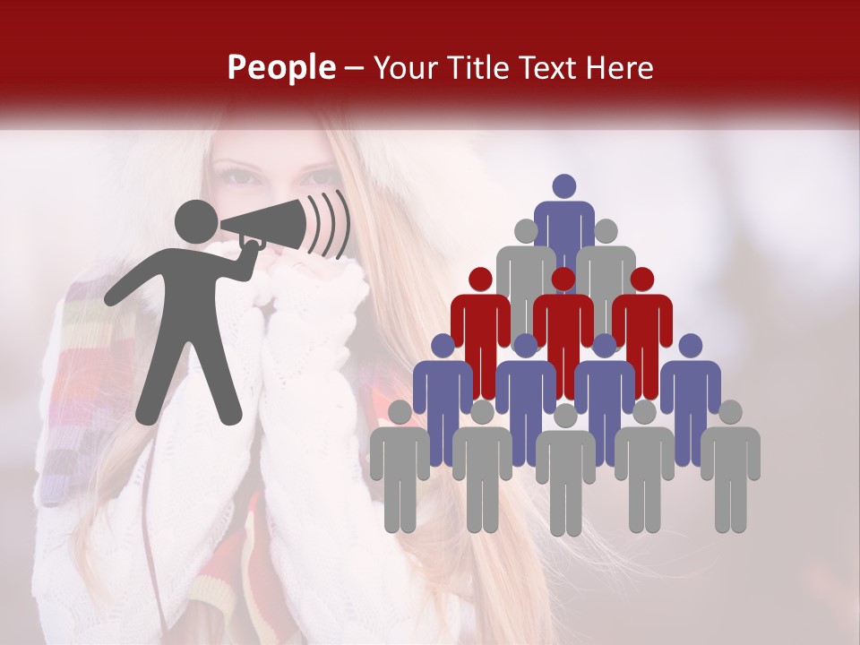 A Woman Wearing A Hat And Gloves With Her Hands In Her Mouth PowerPoint Template