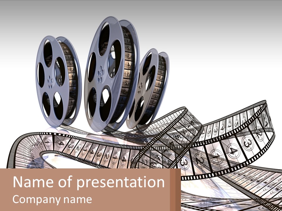 A Film Reel With A Film Strip On Top Of It PowerPoint Template