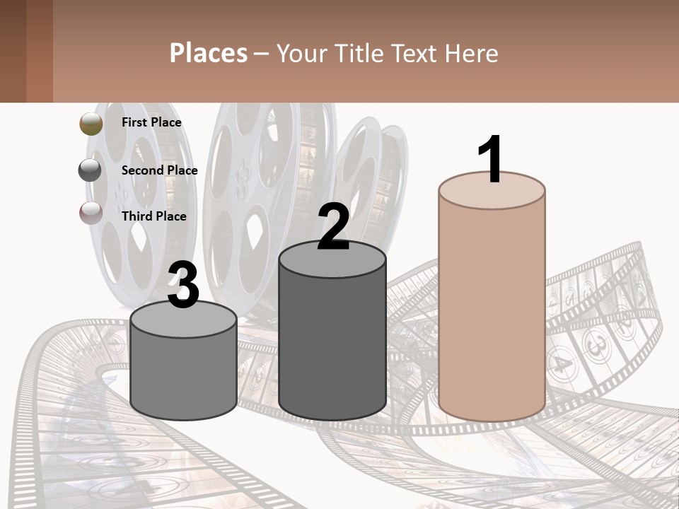 A Film Reel With A Film Strip On Top Of It PowerPoint Template