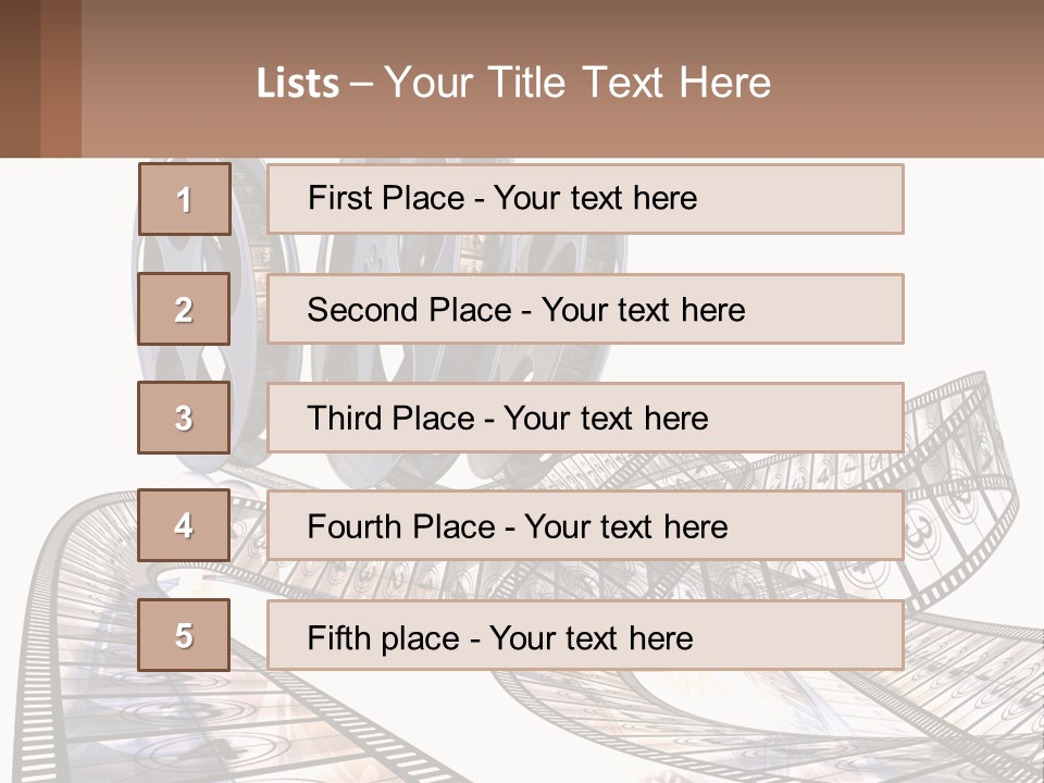 A Film Reel With A Film Strip On Top Of It PowerPoint Template