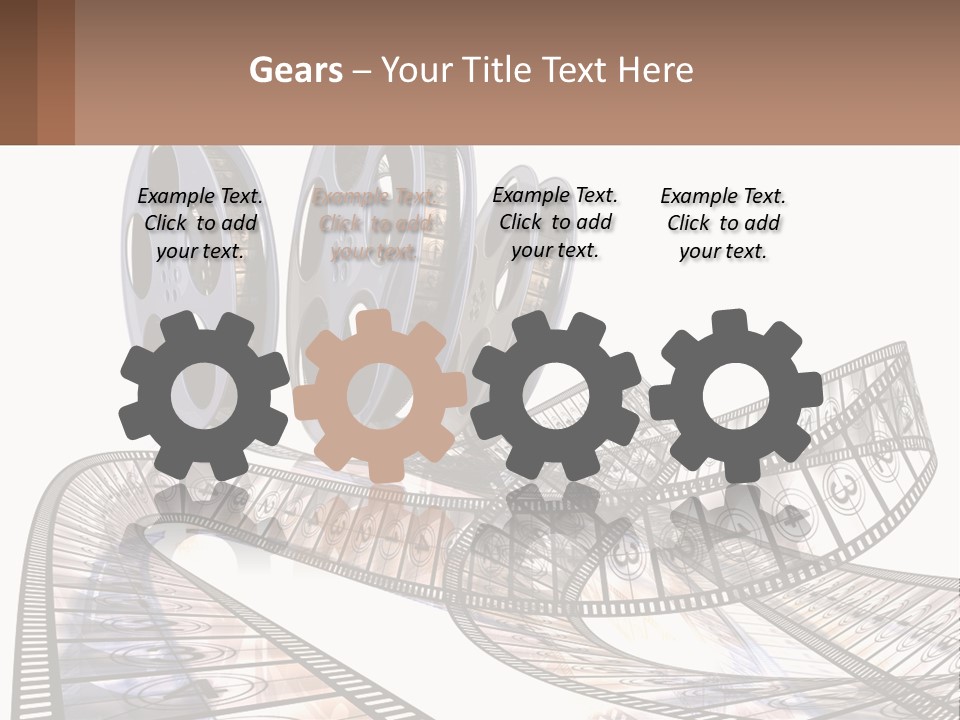 A Film Reel With A Film Strip On Top Of It PowerPoint Template