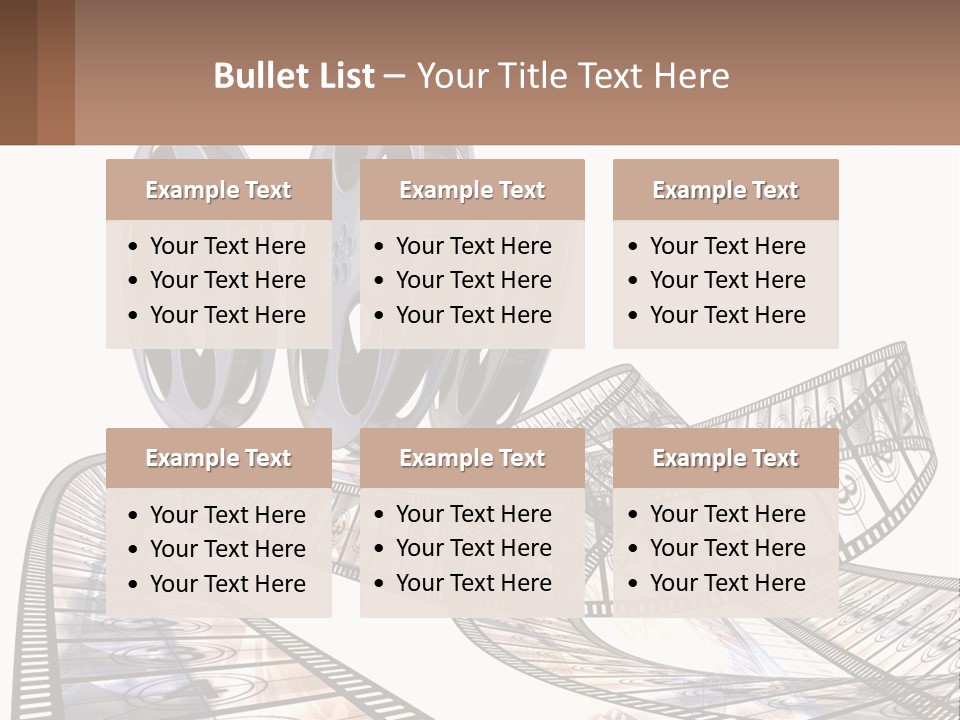 A Film Reel With A Film Strip On Top Of It PowerPoint Template