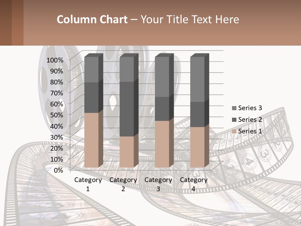 A Film Reel With A Film Strip On Top Of It PowerPoint Template