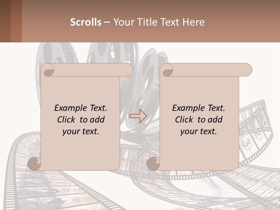 A Film Reel With A Film Strip On Top Of It PowerPoint Template