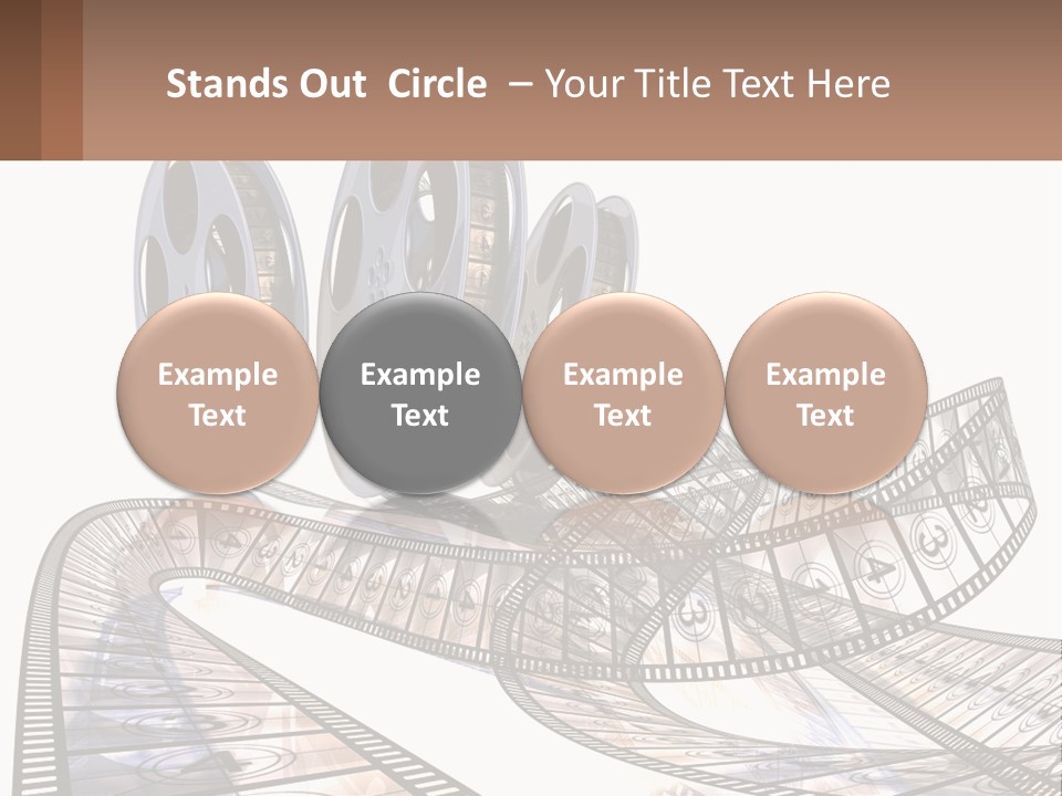 A Film Reel With A Film Strip On Top Of It PowerPoint Template