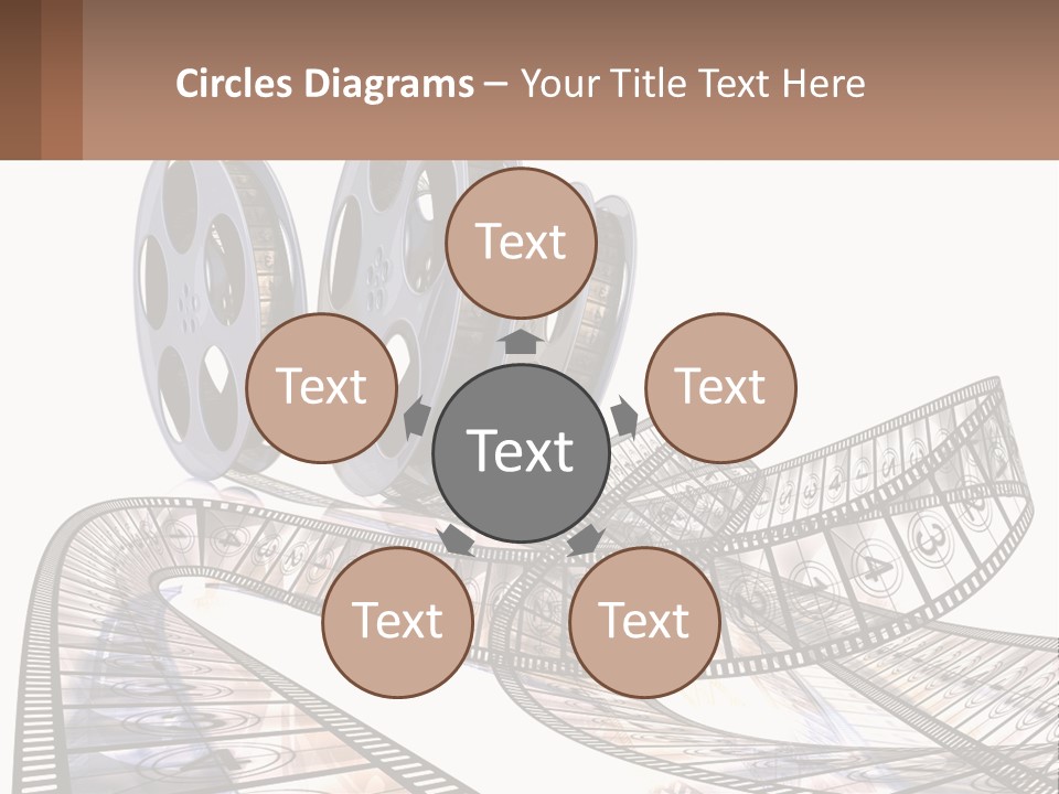 A Film Reel With A Film Strip On Top Of It PowerPoint Template