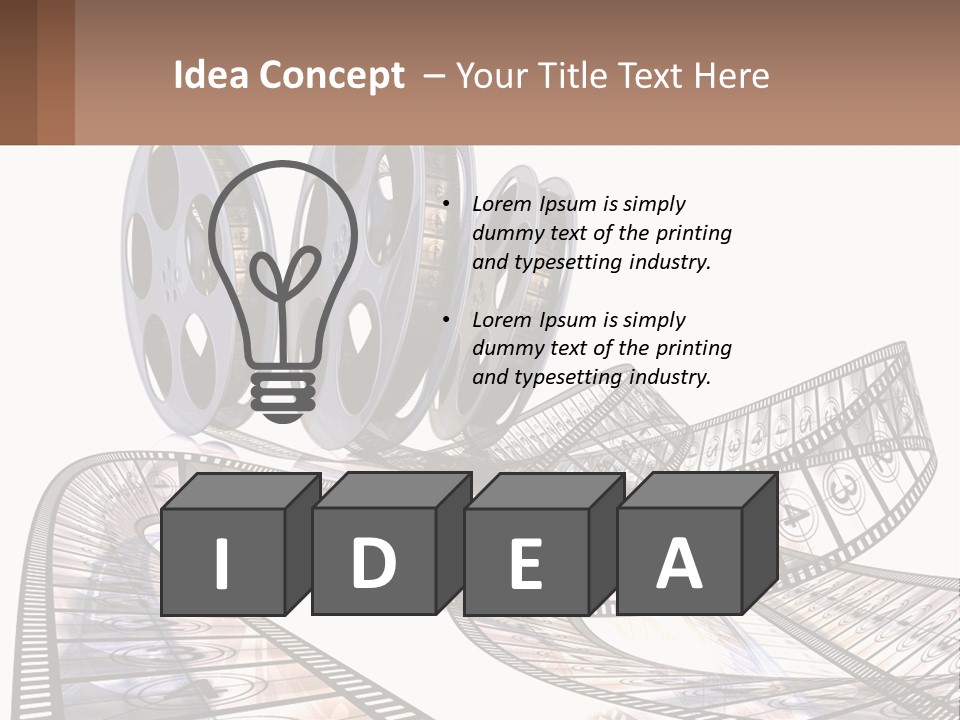 A Film Reel With A Film Strip On Top Of It PowerPoint Template