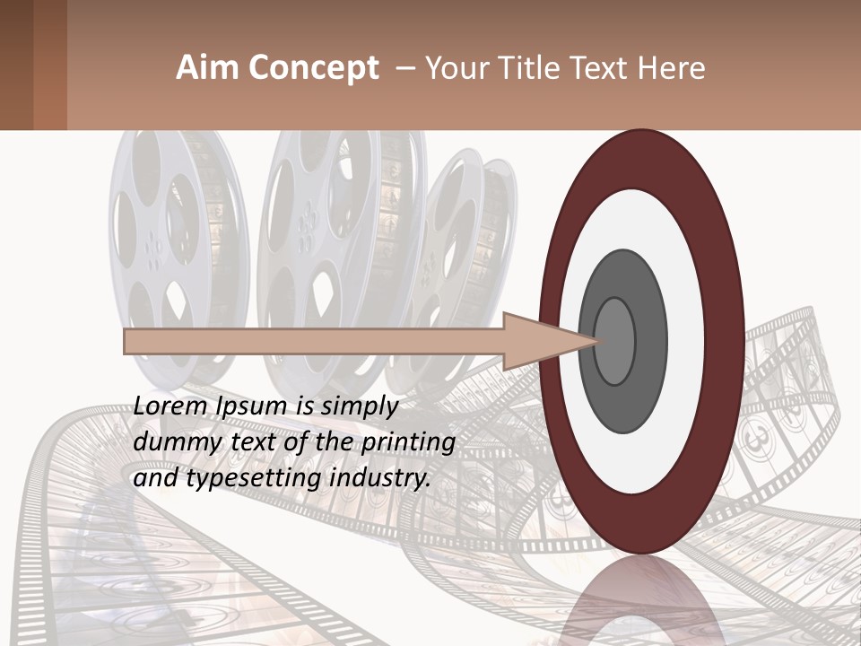 A Film Reel With A Film Strip On Top Of It PowerPoint Template