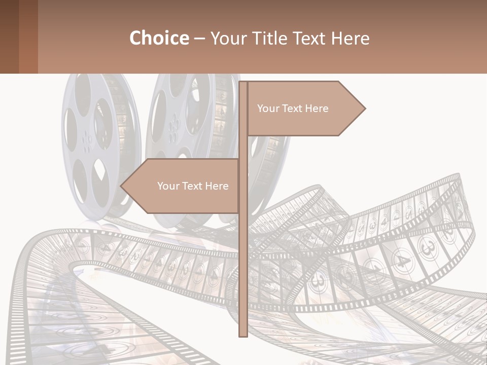 A Film Reel With A Film Strip On Top Of It PowerPoint Template