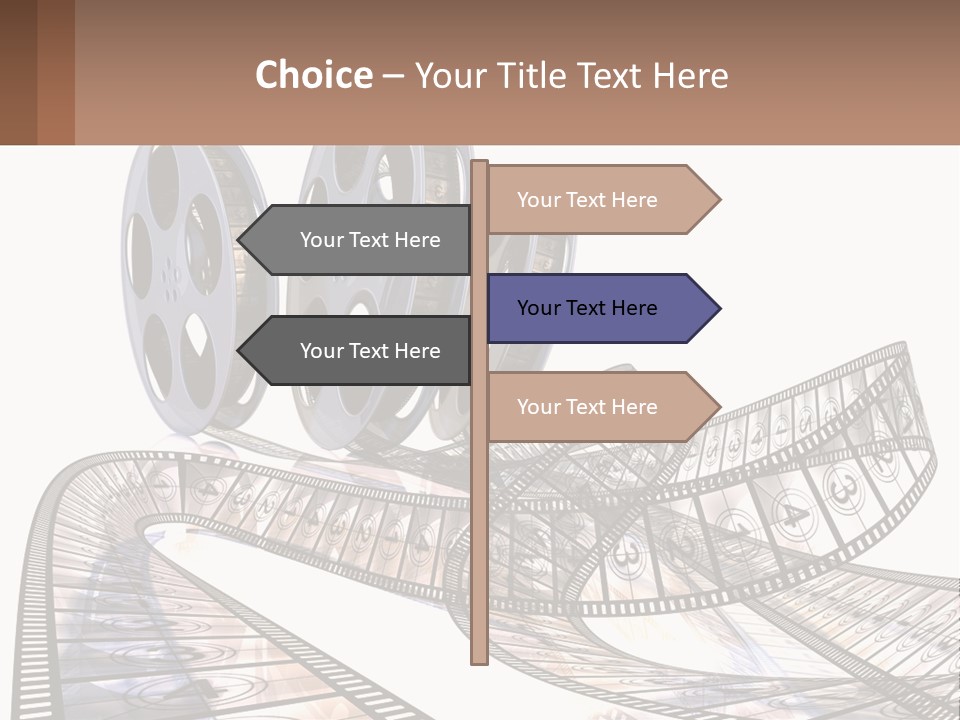 A Film Reel With A Film Strip On Top Of It PowerPoint Template