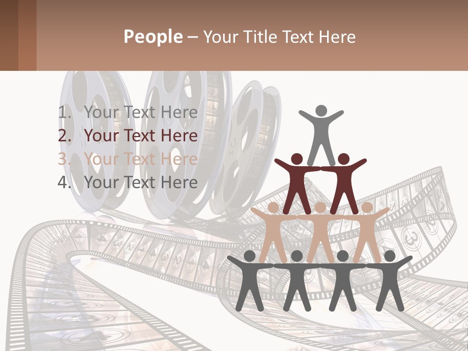 A Film Reel With A Film Strip On Top Of It PowerPoint Template