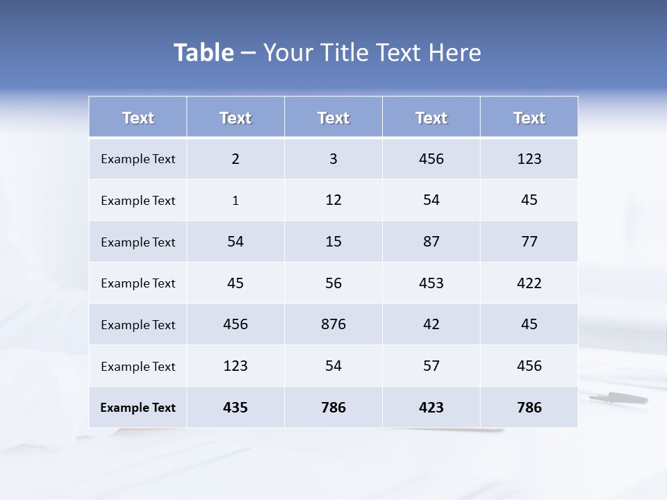 A Woman Sitting At A Table Holding A Business Card PowerPoint Template