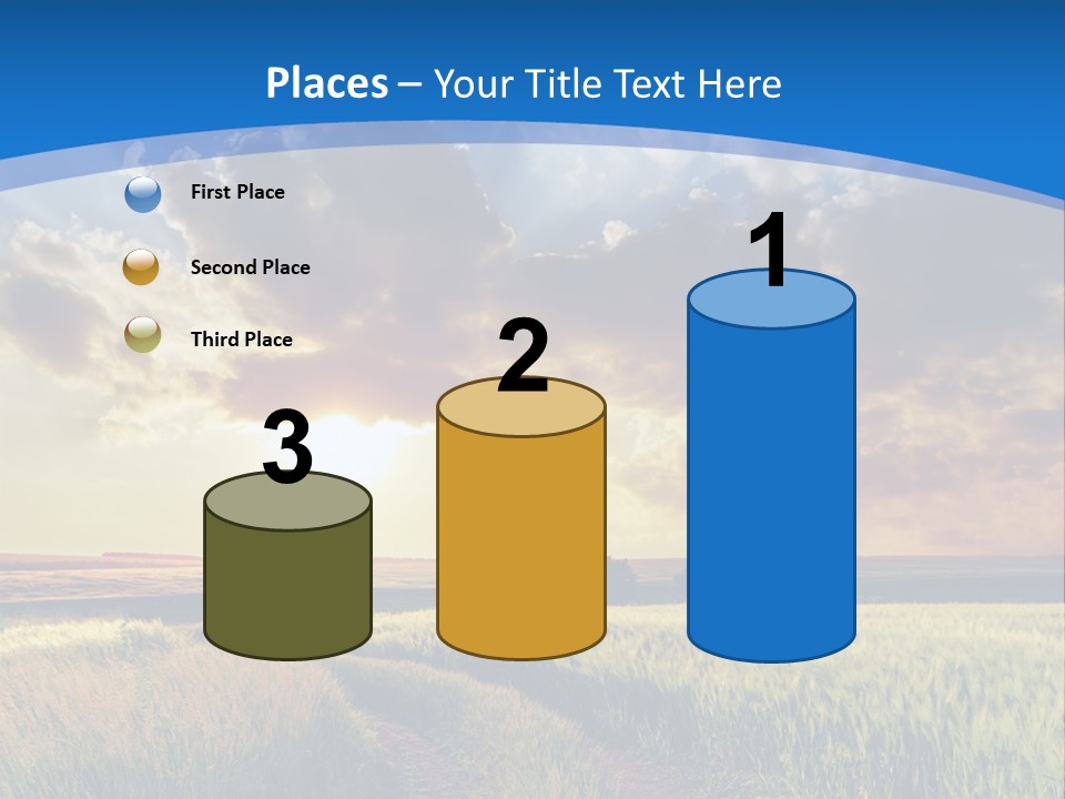 A Sunset Over A Field With A Dirt Road In The Foreground PowerPoint Template