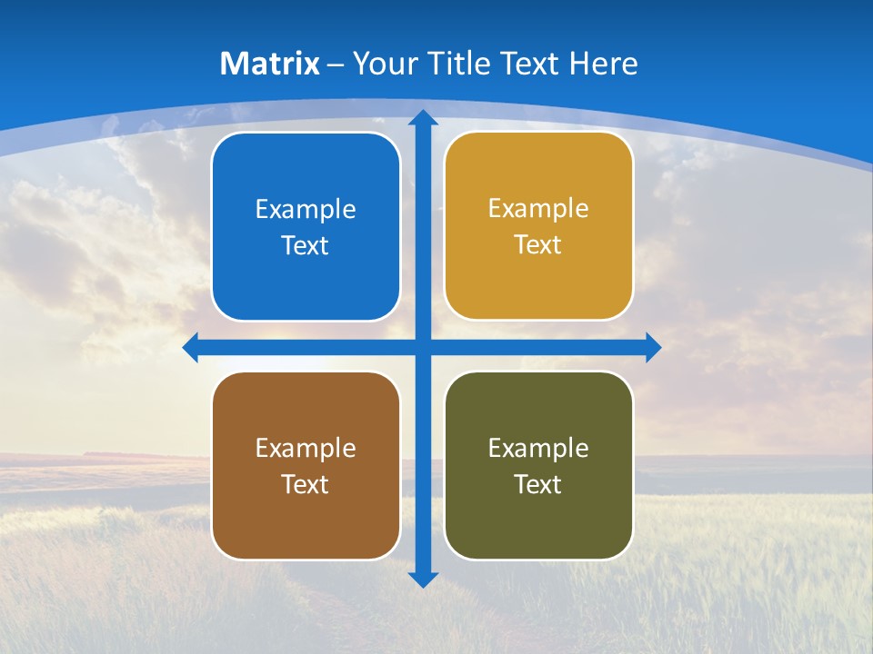 A Sunset Over A Field With A Dirt Road In The Foreground PowerPoint Template