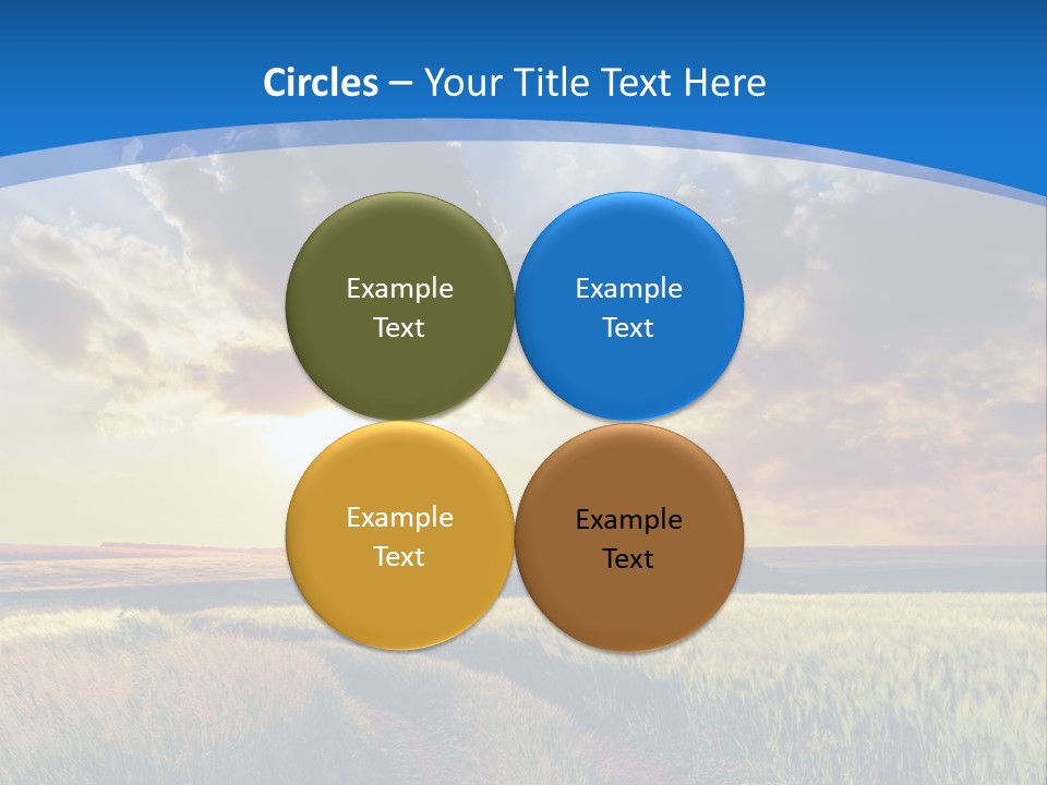 A Sunset Over A Field With A Dirt Road In The Foreground PowerPoint Template