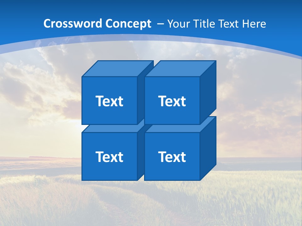 A Sunset Over A Field With A Dirt Road In The Foreground PowerPoint Template
