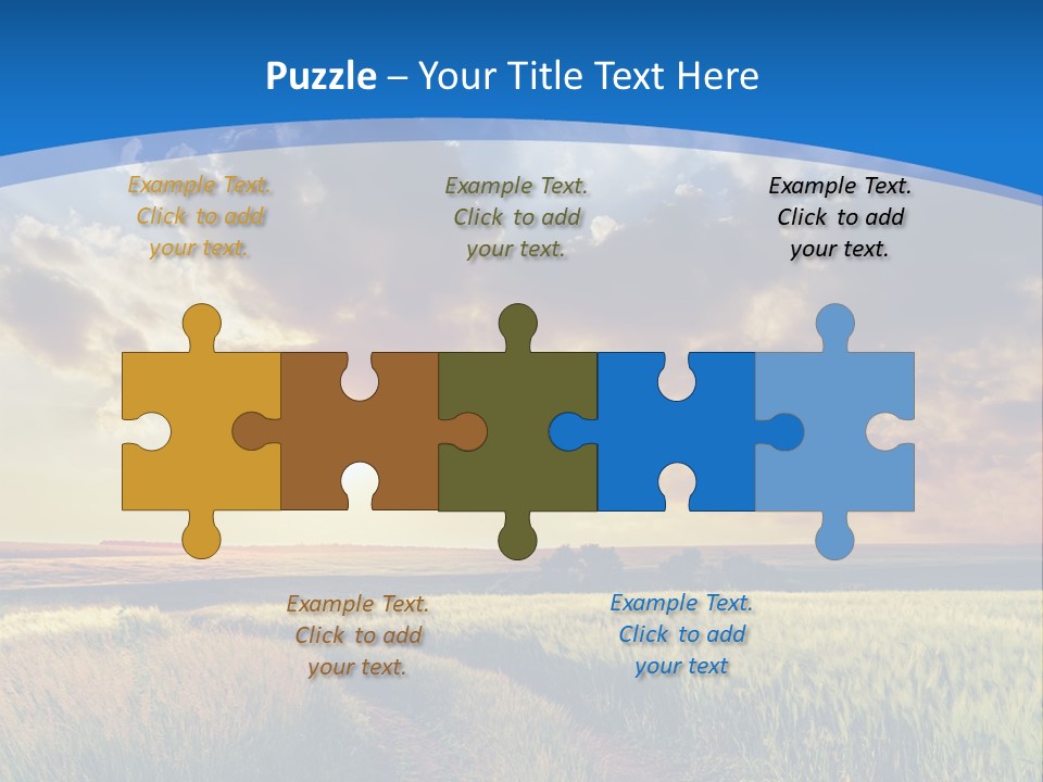 A Sunset Over A Field With A Dirt Road In The Foreground PowerPoint Template
