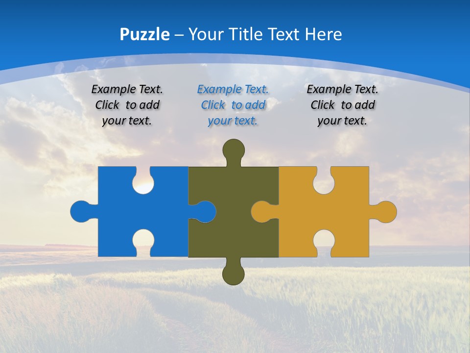 A Sunset Over A Field With A Dirt Road In The Foreground PowerPoint Template