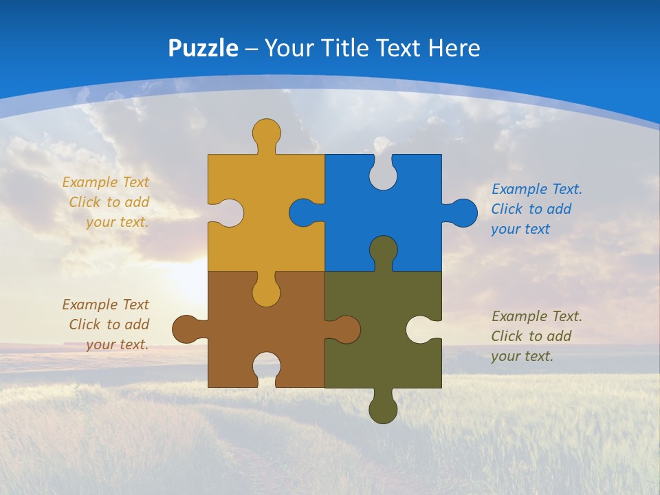 A Sunset Over A Field With A Dirt Road In The Foreground PowerPoint Template