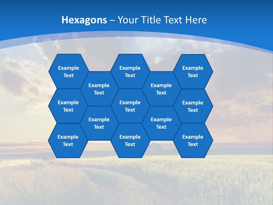 A Sunset Over A Field With A Dirt Road In The Foreground PowerPoint Template