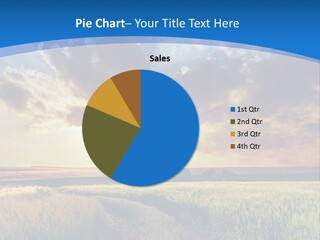 A Sunset Over A Field With A Dirt Road In The Foreground PowerPoint Template