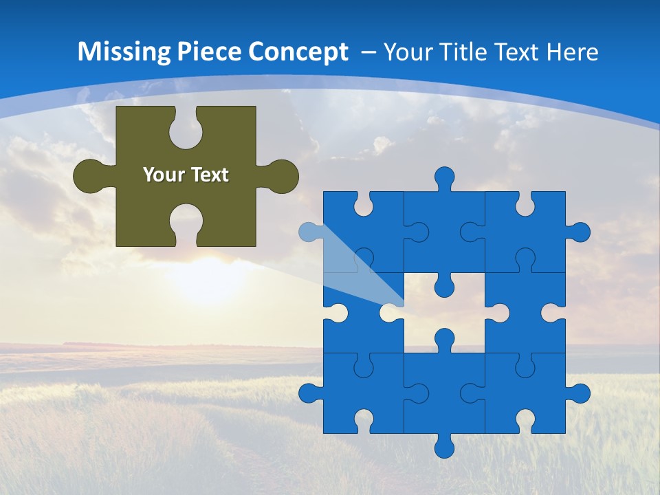 A Sunset Over A Field With A Dirt Road In The Foreground PowerPoint Template