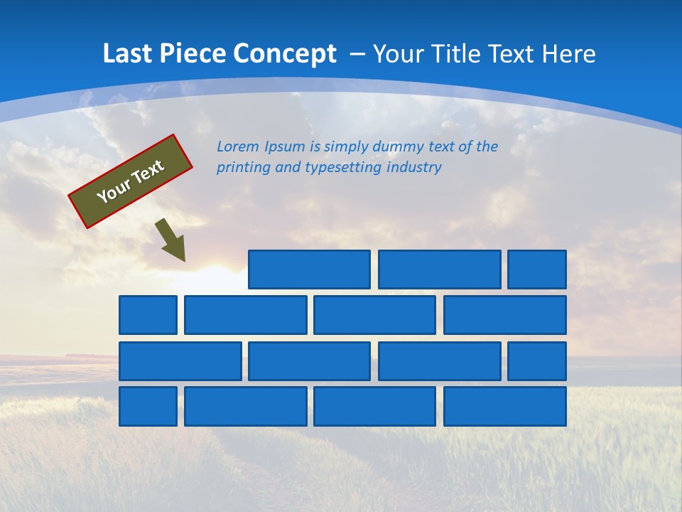 A Sunset Over A Field With A Dirt Road In The Foreground PowerPoint Template
