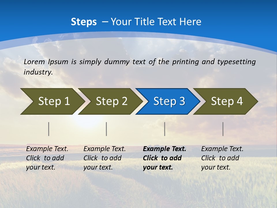 A Sunset Over A Field With A Dirt Road In The Foreground PowerPoint Template