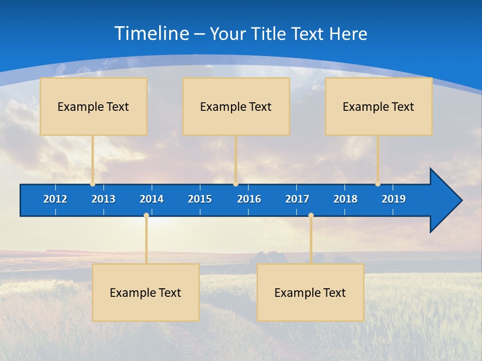 A Sunset Over A Field With A Dirt Road In The Foreground PowerPoint Template