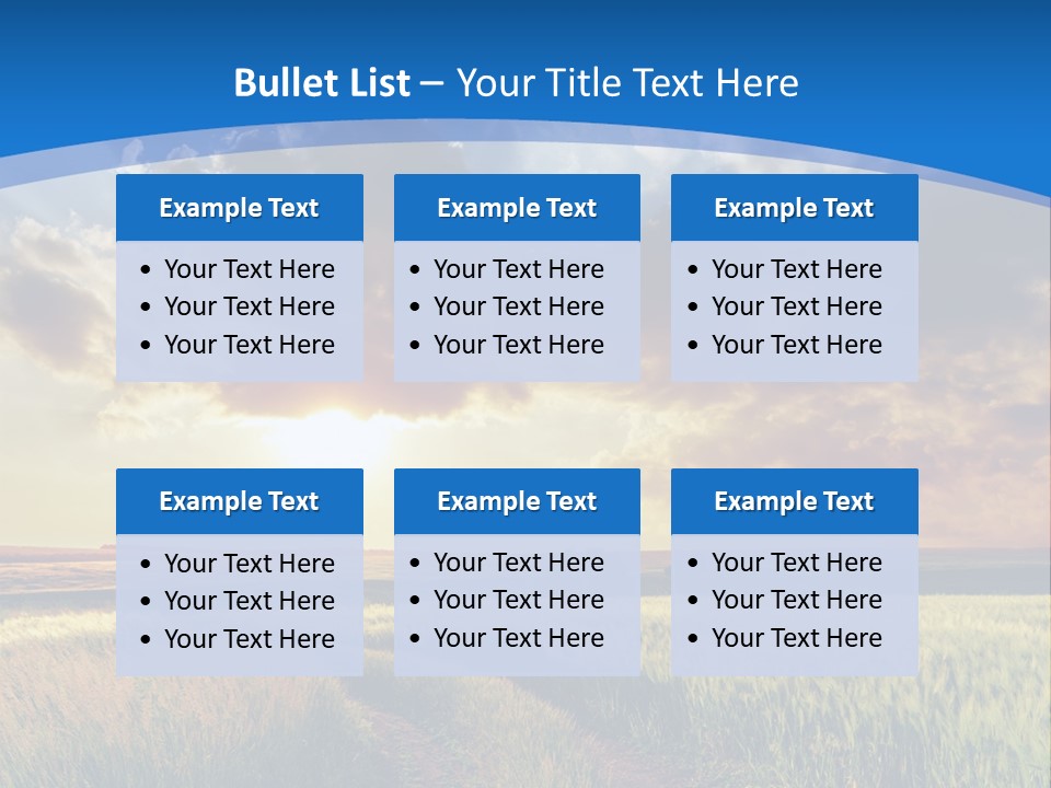 A Sunset Over A Field With A Dirt Road In The Foreground PowerPoint Template