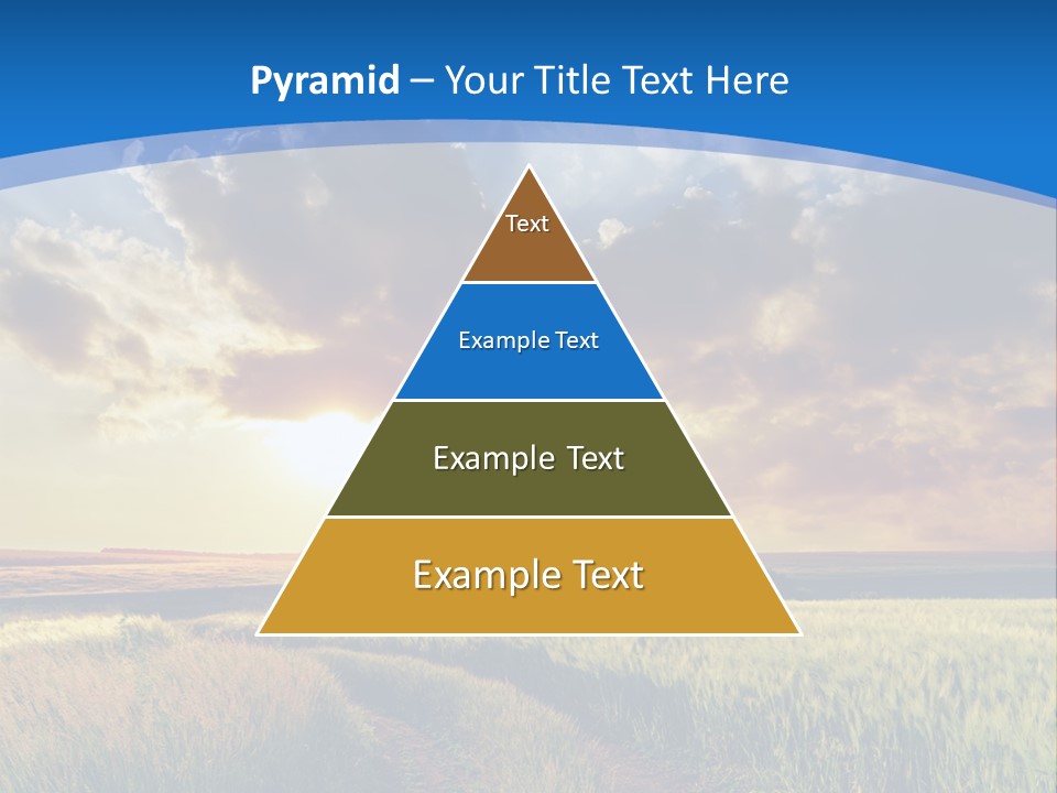 A Sunset Over A Field With A Dirt Road In The Foreground PowerPoint Template