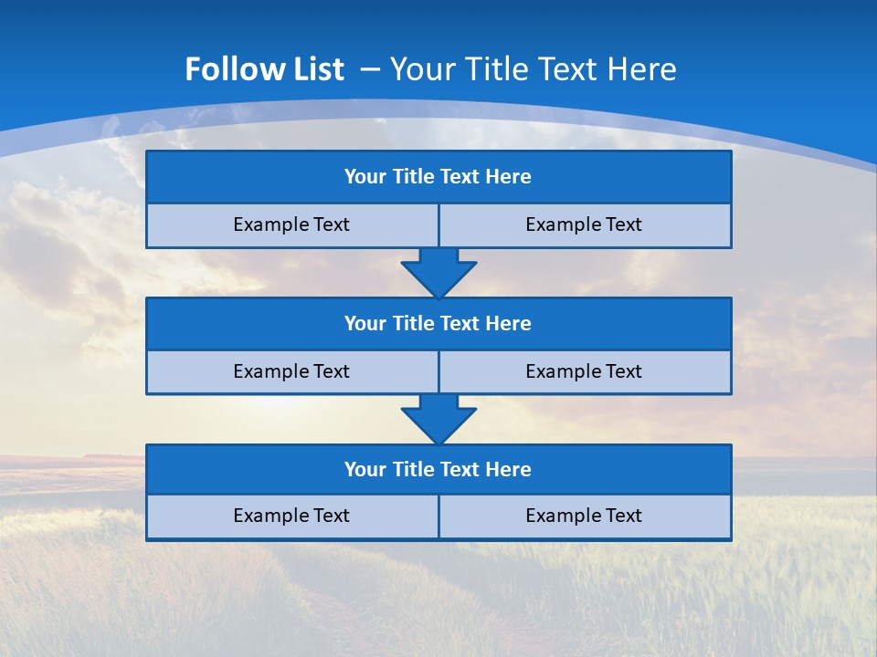 A Sunset Over A Field With A Dirt Road In The Foreground PowerPoint Template