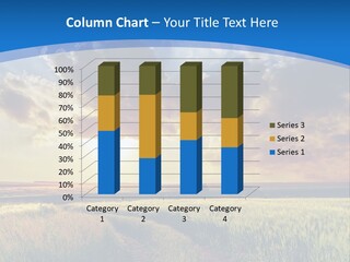 A Sunset Over A Field With A Dirt Road In The Foreground PowerPoint Template