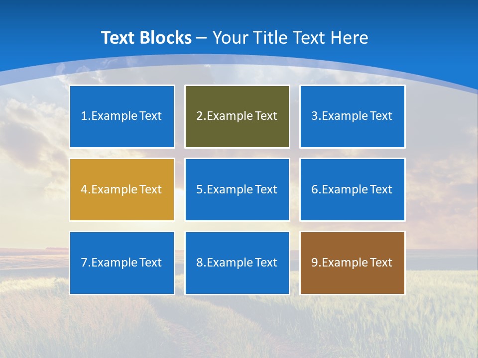 A Sunset Over A Field With A Dirt Road In The Foreground PowerPoint Template