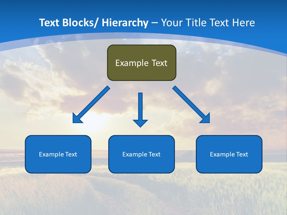 A Sunset Over A Field With A Dirt Road In The Foreground PowerPoint Template